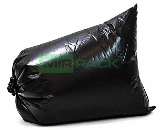 Мешки для мусора 120 л, 80 мкм, ПВД, 10 шт. черные, 2х слойные, обезличенные - Вид 2